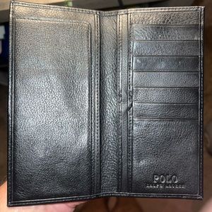 LEATHER POLO BLACK LONG WALLET NEVER USED BEFORE BRAND NEW! FAST SHIPPING!
